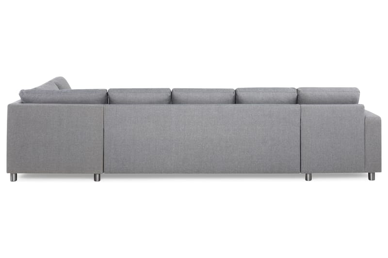 Crazy 5-seters Høyrevendt U-formet X-Large Sofa med Divan og Sjeselong i Stoff - Grå - Møbler - Sofaer - U-sofa