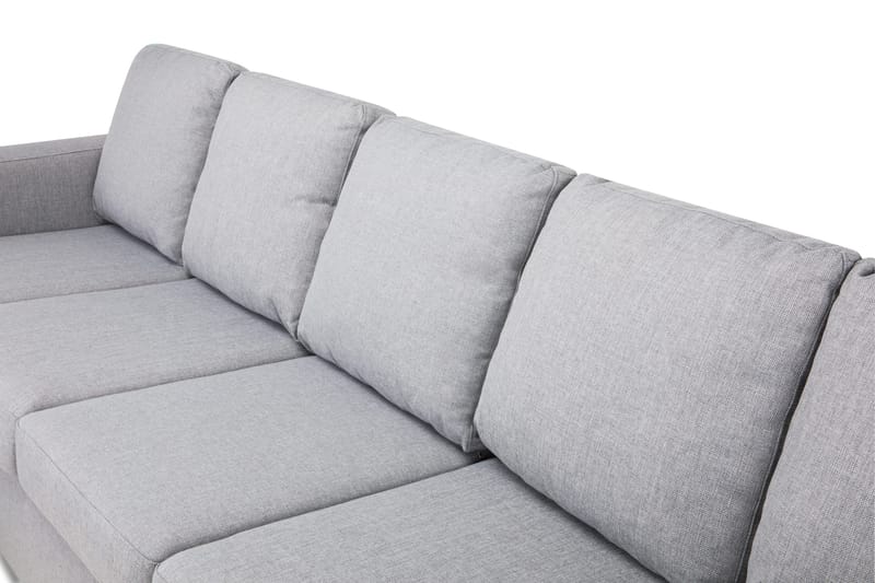 Crazy 5-seters Høyrevendt U-formet X-Large Sofa med Divan og Sjeselong i Stoff - Grå - Møbler - Sofaer - U-sofa