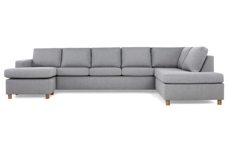 Crazy 5-seters Høyrevendt U-formet X-Large Sofa med Divan og Sjeselong i Stoff - Grå - Møbler - Sofaer - U-sofa
