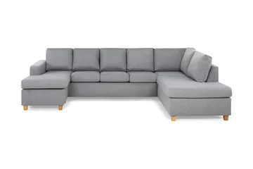 Crazy 5-seters Høyrevendt U-formet X-Large Sofa med Divan og Sjeselong i Stoff