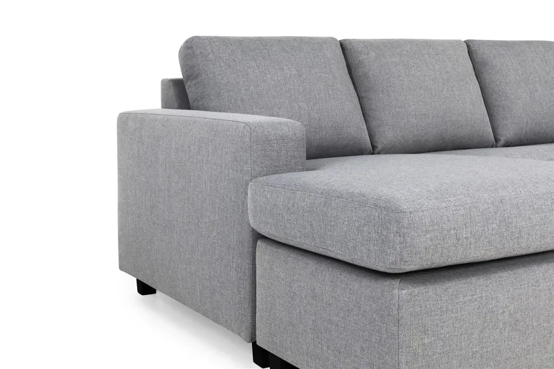 Crazy 5-seters Høyrevendt U-formet X-Large Sofa med Divan og Sjeselong i Stoff - Grå - Møbler - Sofaer - U-sofa