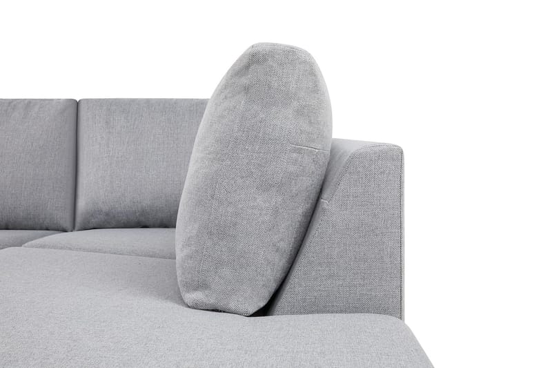 Crazy 5-seters Høyrevendt U-formet X-Large Sofa med Divan og Sjeselong i Stoff - Grå - Møbler - Sofaer - U-sofa