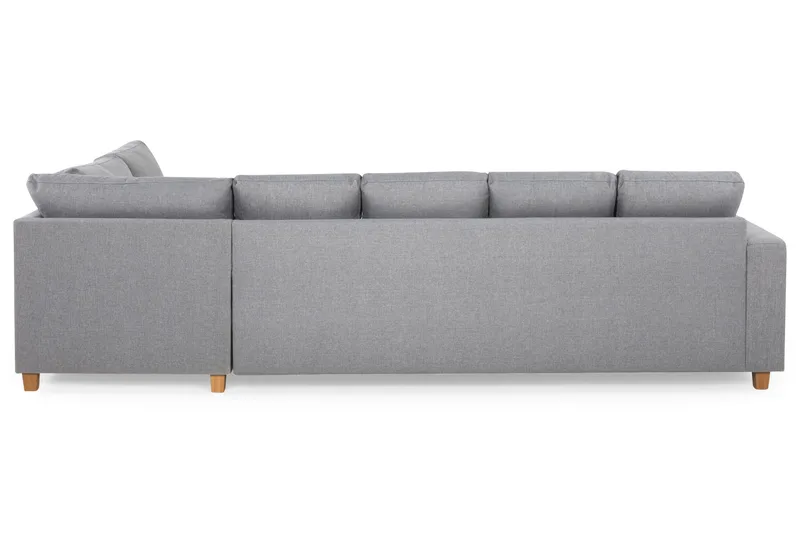 Crazy 5-seters Høyrevendt U-formet X-Large Sofa med Divan og Sjeselong i Stoff - Grå - Møbler - Sofaer - U-sofa