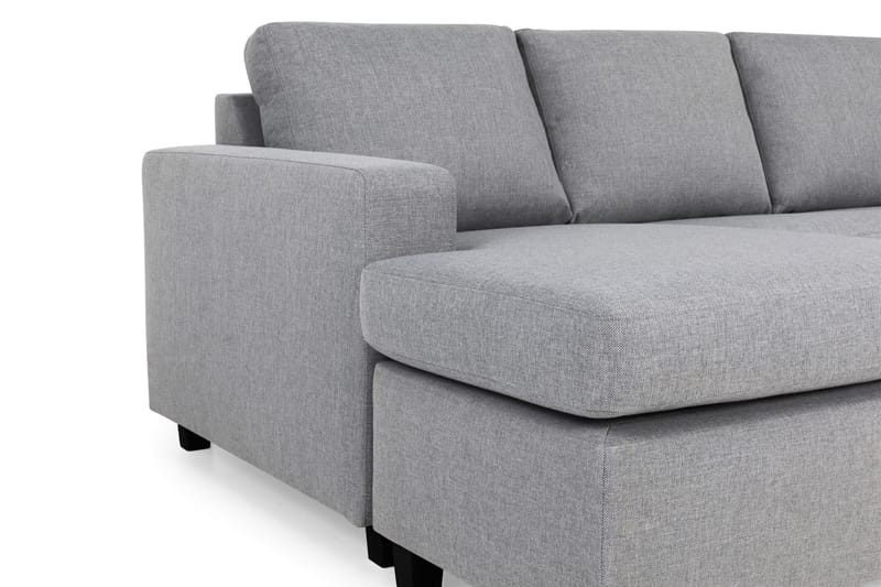 Crazy 5-seters Høyrevendt U-formet X-Large Sofa med Divan og Sjeselong i Stoff - Grå - Møbler - Sofaer - U-sofa