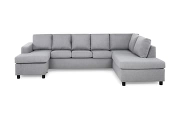 Crazy 5-seters Høyrevendt U-formet X-Large Sofa med Divan og Sjeselong i Stoff