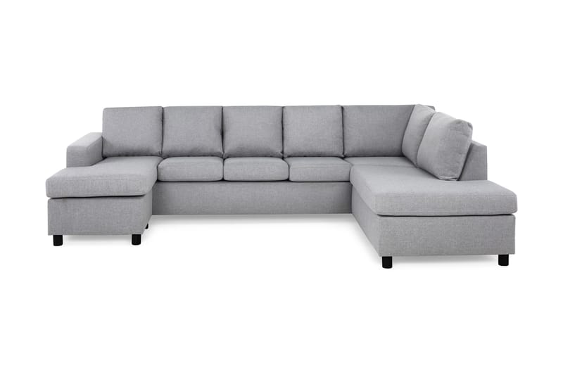 Crazy 5-seters Høyrevendt U-formet X-Large Sofa med Divan og Sjeselong i Stoff - Grå - Møbler - Sofaer - U-sofa