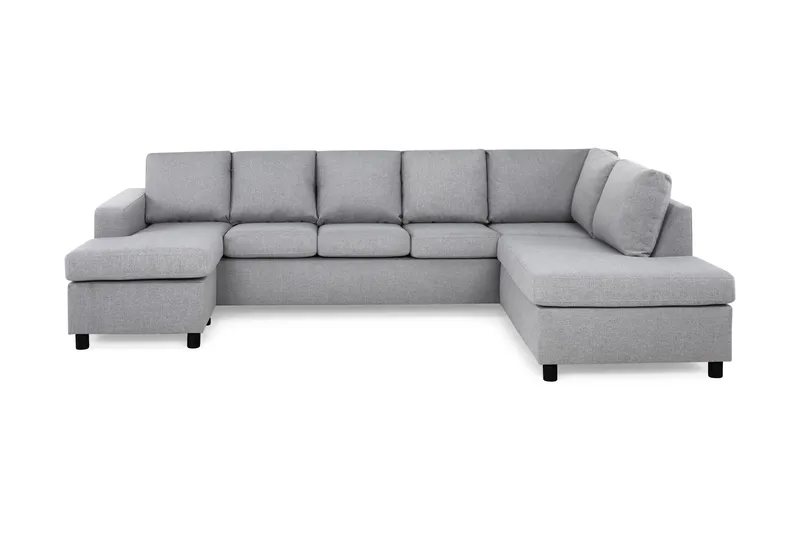 Crazy 5-seters Høyrevendt U-formet X-Large Sofa med Divan og Sjeselong i Stoff - Grå - Møbler - Sofaer - U-sofa