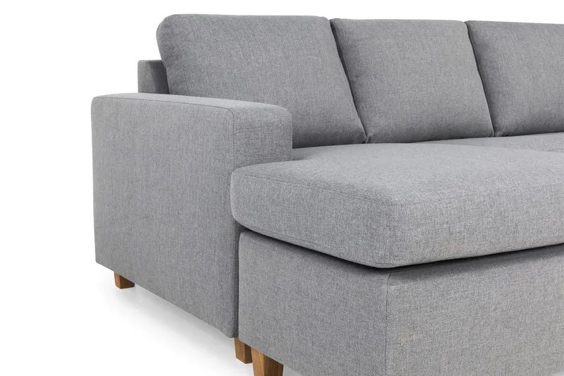 Crazy 5-seters Høyrevendt U-formet X-Large Sofa med Divan og Sjeselong i Stoff - Grå - Møbler - Sofaer - U-sofa