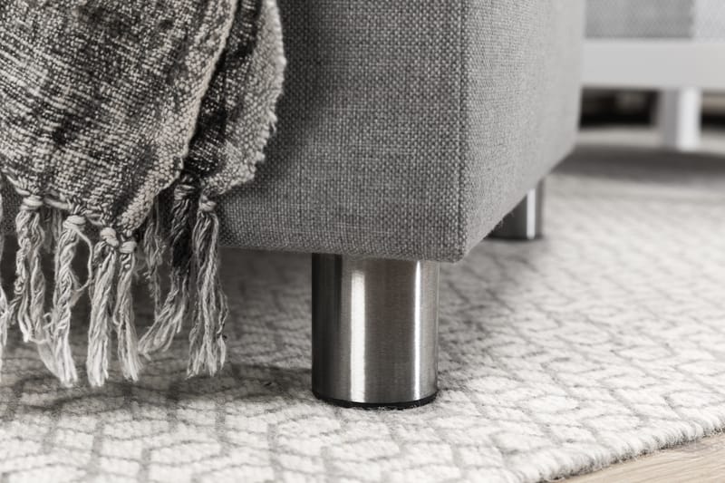 Crazy 5-seters Høyrevendt U-formet X-Large Sofa med Divan og Sjeselong i Stoff - Grå - Møbler - Sofaer - U-sofa