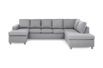 Crazy 5-seters Høyrevendt U-formet X-Large Sofa med Divan og Sjeselong i Stoff