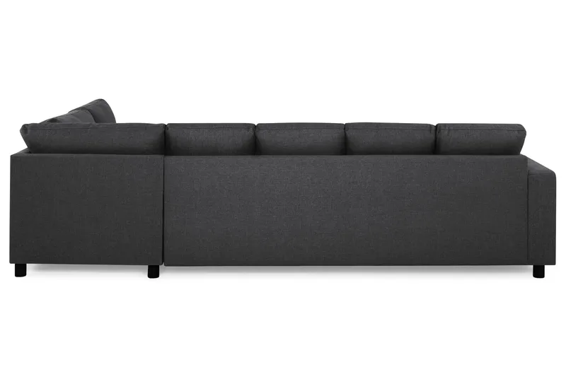 Crazy 5-seters Høyrevendt U-formet X-Large Sofa med Divan og Sjeselong i Stoff - Mørk grå - Møbler - Sofaer - U-sofa