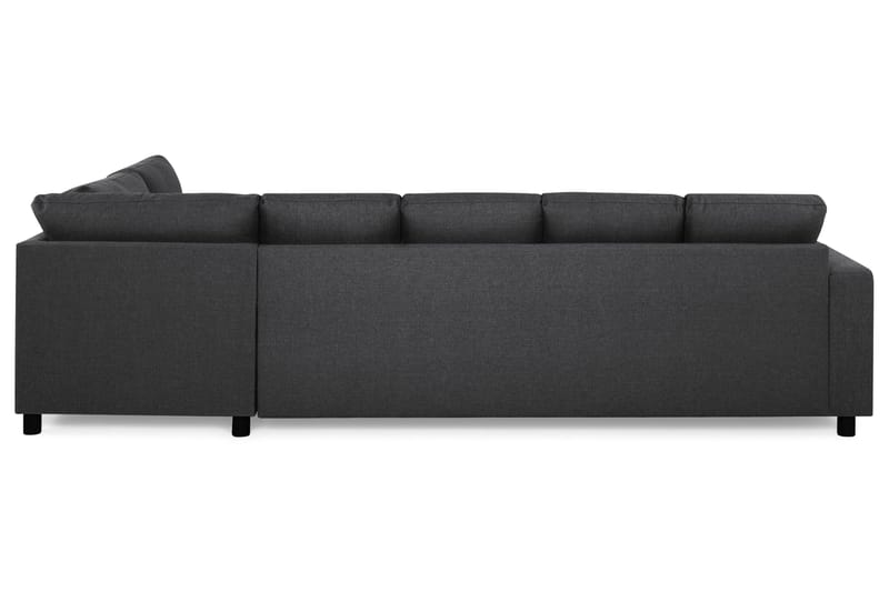 Crazy 5-seters Høyrevendt U-formet X-Large Sofa med Divan og Sjeselong i Stoff - Mørk grå - Møbler - Sofaer - U-sofa