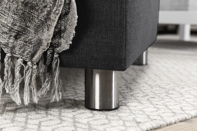 Crazy 5-seters Høyrevendt U-formet X-Large Sofa med Divan og Sjeselong i Stoff - Mørk grå - Møbler - Sofaer - U-sofa