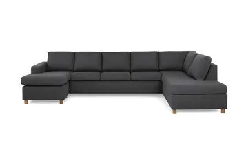 Crazy 5-seters Høyrevendt U-formet X-Large Sofa med Divan og Sjeselong i Stoff