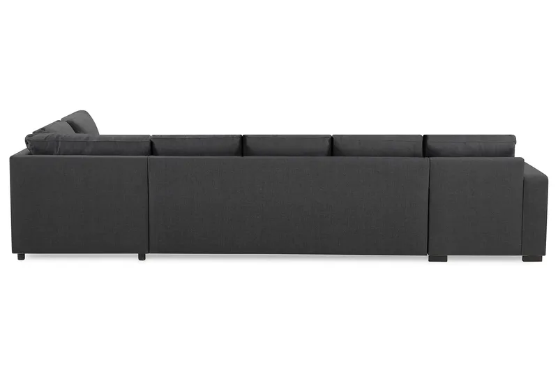 Crazy 5-seters Høyrevendt U-formet X-Large Sofa med Divan og Sjeselong i Stoff - Mørk grå - Møbler - Sofaer - U-sofa