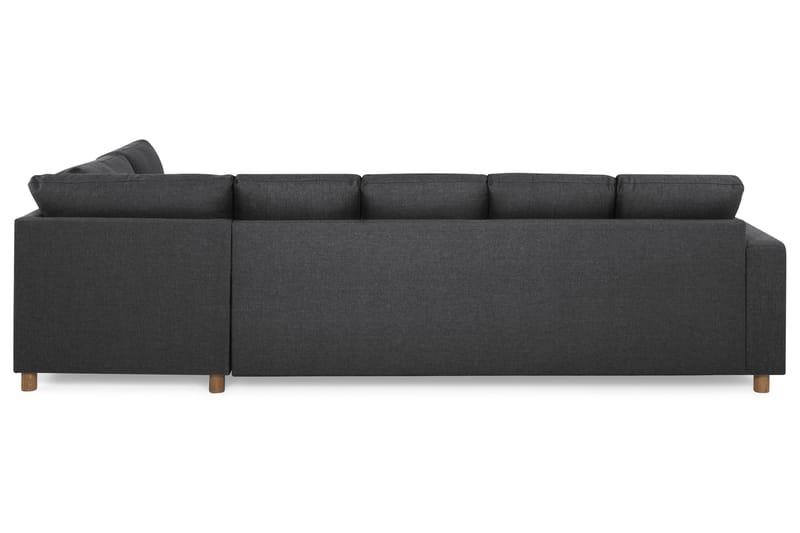 Crazy 5-seters Høyrevendt U-formet X-Large Sofa med Divan og Sjeselong i Stoff - Mørk grå - Møbler - Sofaer - U-sofa