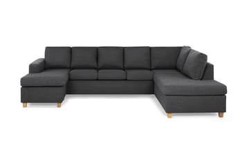 Crazy 5-seters Høyrevendt U-formet X-Large Sofa med Divan og Sjeselong i Stoff