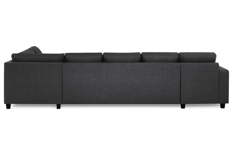 Crazy 5-seters Høyrevendt U-formet X-Large Sofa med Divan og Sjeselong i Stoff - Mørk grå - Møbler - Sofaer - U-sofa