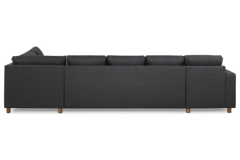 Crazy 5-seters Høyrevendt U-formet X-Large Sofa med Divan og Sjeselong i Stoff - Mørk grå - Møbler - Sofaer - U-sofa