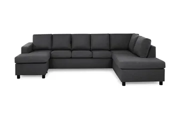 Crazy 5-seters Høyrevendt U-formet X-Large Sofa med Divan og Sjeselong i Stoff