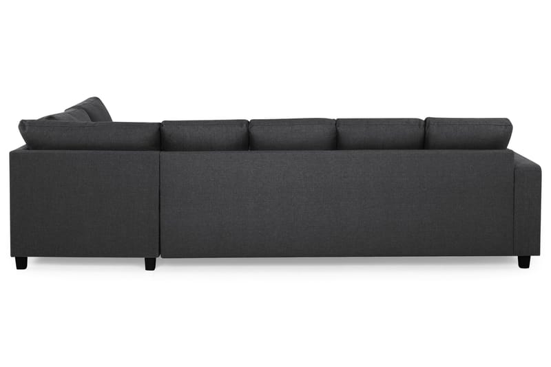Crazy 5-seters Høyrevendt U-formet X-Large Sofa med Divan og Sjeselong i Stoff - Mørk grå - Møbler - Sofaer - U-sofa