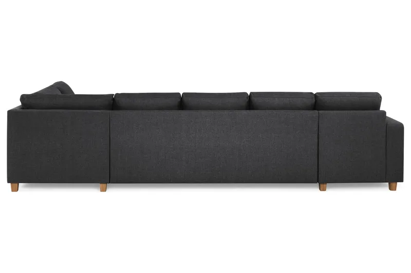 Crazy 5-seters Høyrevendt U-formet X-Large Sofa med Divan og Sjeselong i Stoff - Mørk grå - Møbler - Sofaer - U-sofa