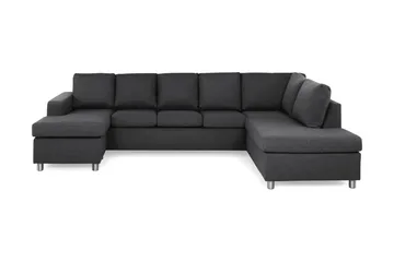 Crazy 5-seters Høyrevendt U-formet X-Large Sofa med Divan og Sjeselong i Stoff