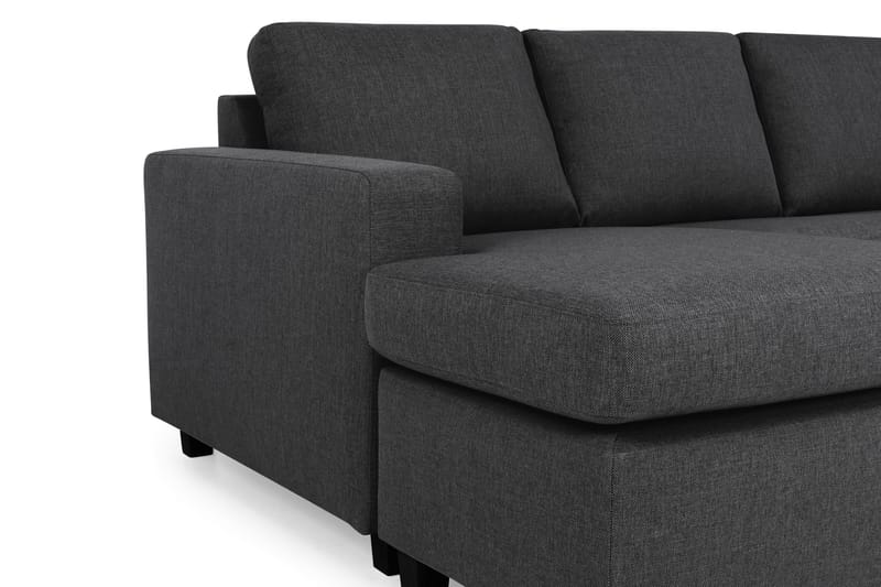 Crazy 5-seters Høyrevendt U-formet X-Large Sofa med Divan og Sjeselong i Stoff - Mørk grå - Møbler - Sofaer - U-sofa
