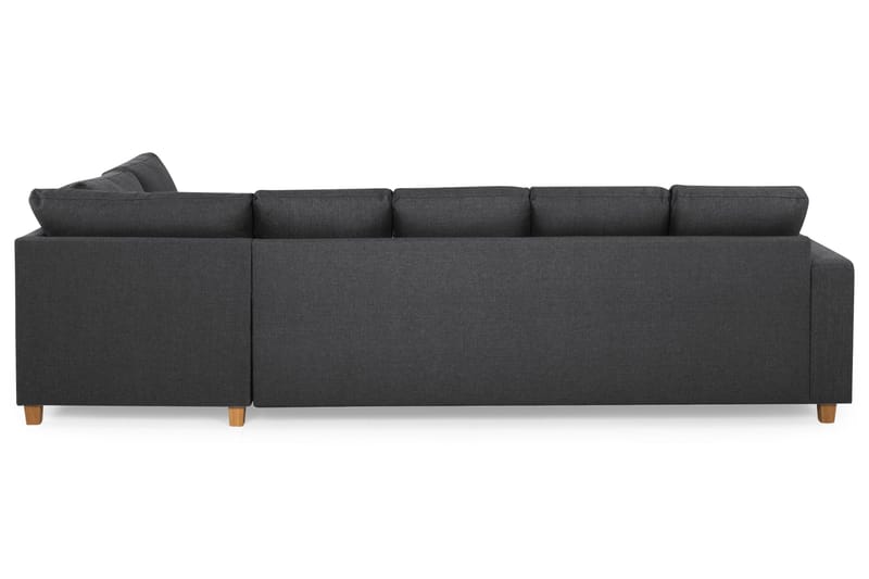 Crazy 5-seters Høyrevendt U-formet X-Large Sofa med Divan og Sjeselong i Stoff - Mørk grå - Møbler - Sofaer - U-sofa