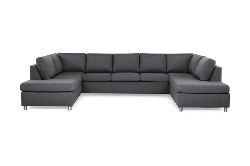 Crazy 5-seters U-formet Sofa med Dobbel Sjeselong i Stoff - Mørk grå - Møbler - Sofaer - U-sofa