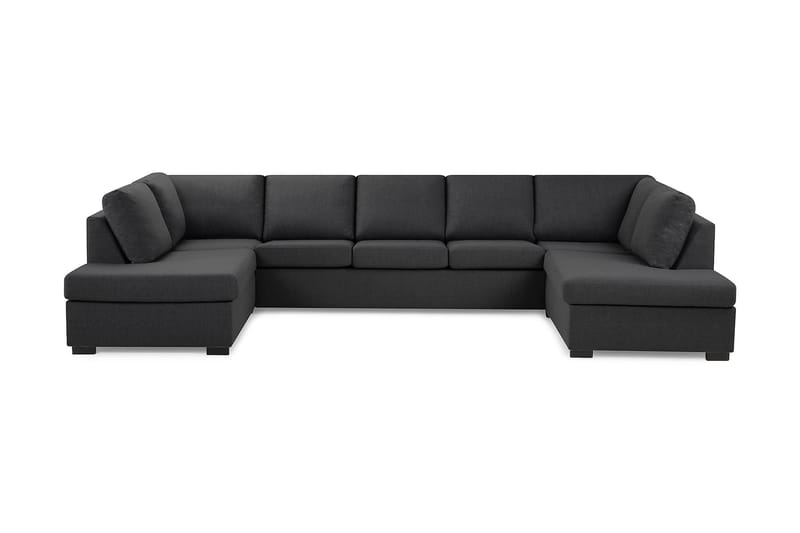 Crazy 5-seters U-formet Sofa med Dobbel Sjeselong i Stoff - Mørk grå - Møbler - Sofaer - U-sofa