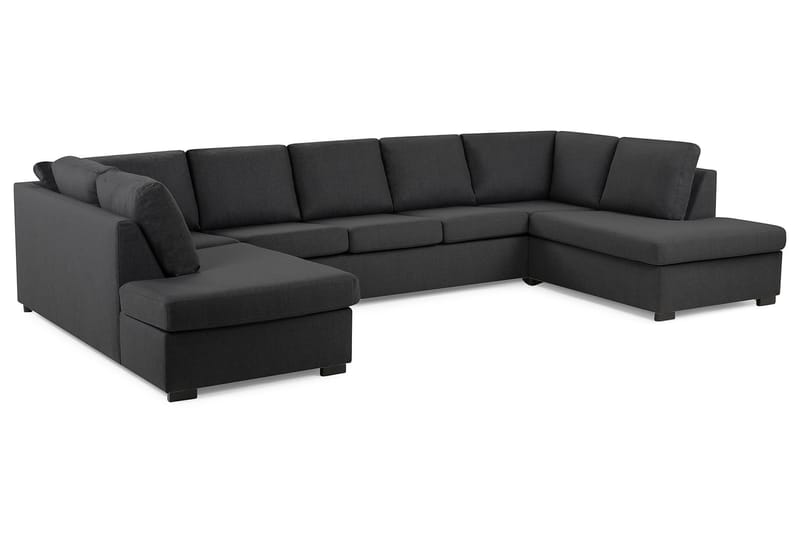 Crazy 5-seters U-formet Sofa med Dobbel Sjeselong i Stoff - Mørk grå - Møbler - Sofaer - U-sofa