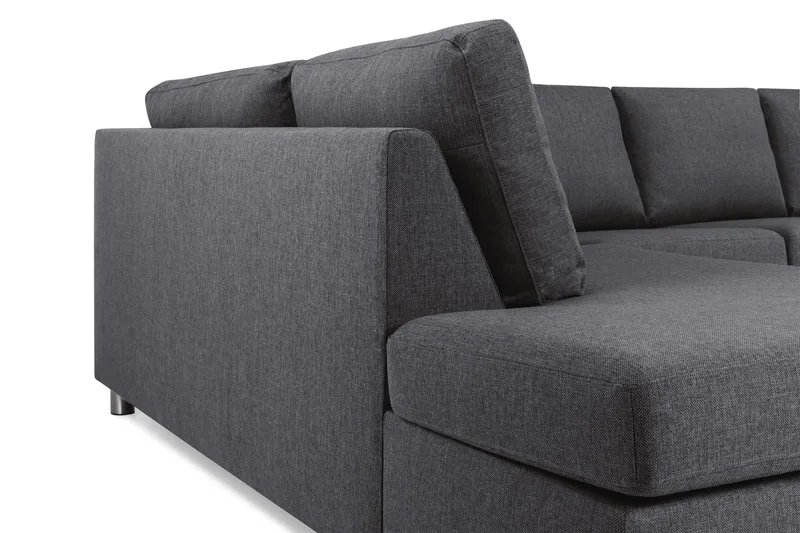 Crazy 5-seters U-formet Sofa med Dobbel Sjeselong i Stoff - Mørk grå - Møbler - Sofaer - U-sofa