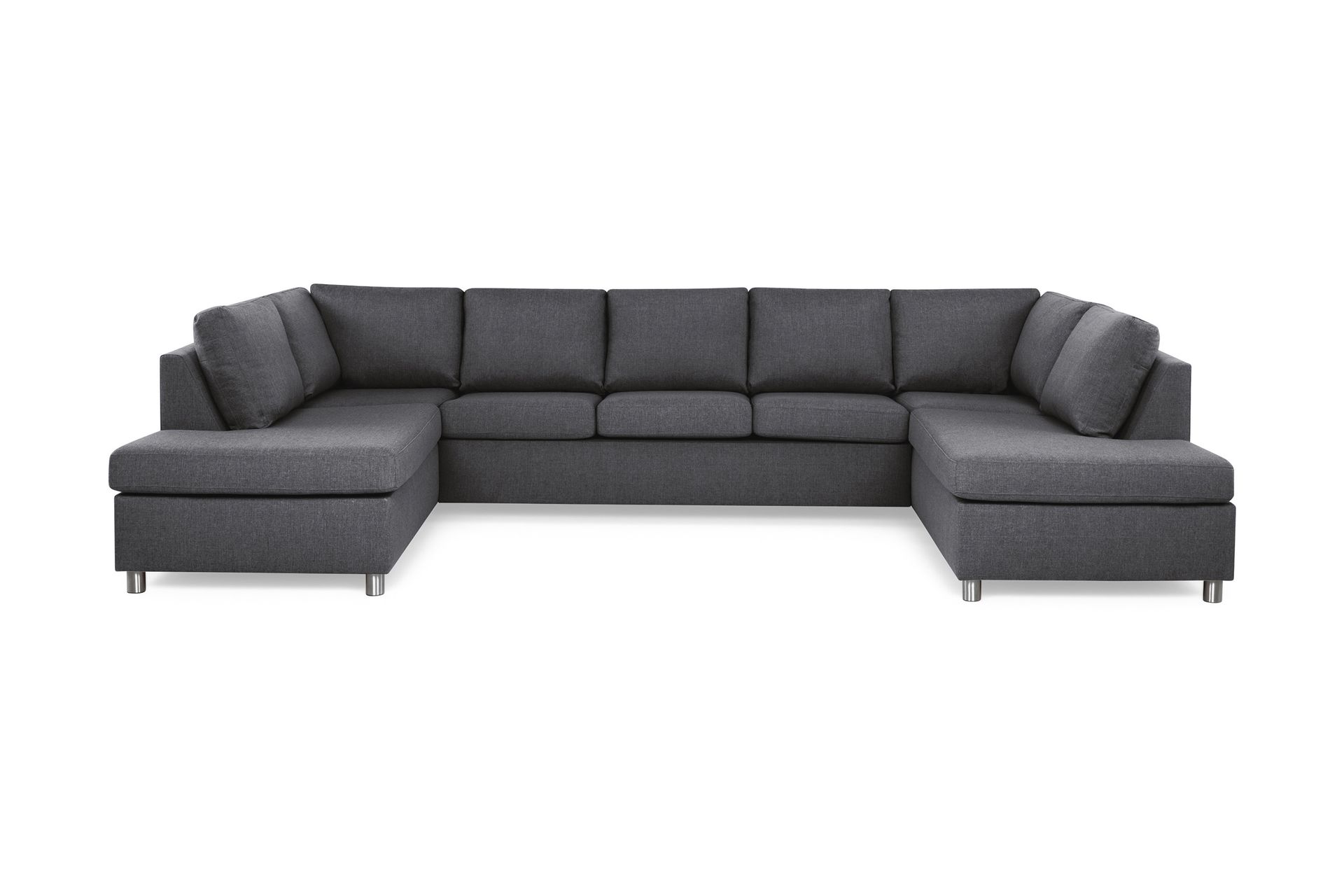 Crazy 5-seters U-formet Sofa med Dobbel Sjeselong i Stoff - Mørk grå - Møbler - Sofaer - U-sofa
