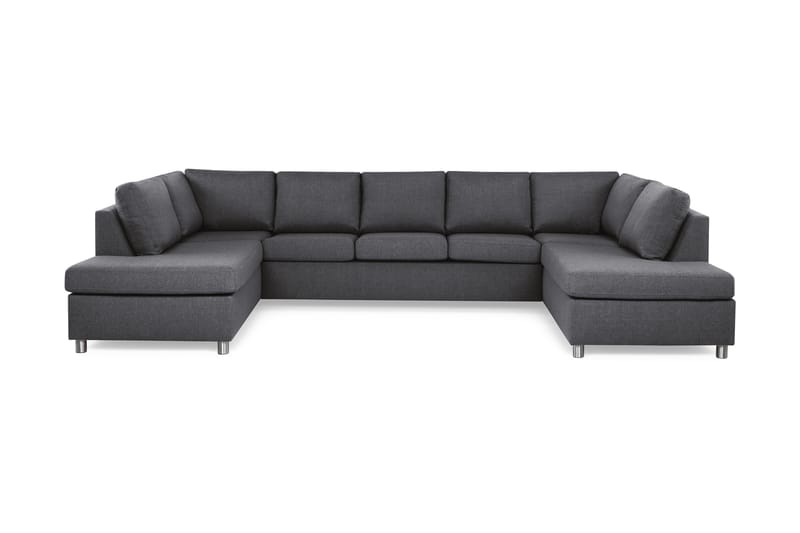 Crazy 5-seters U-formet Sofa med Dobbel Sjeselong i Stoff - Mørk grå - Møbler - Sofaer - U-sofa