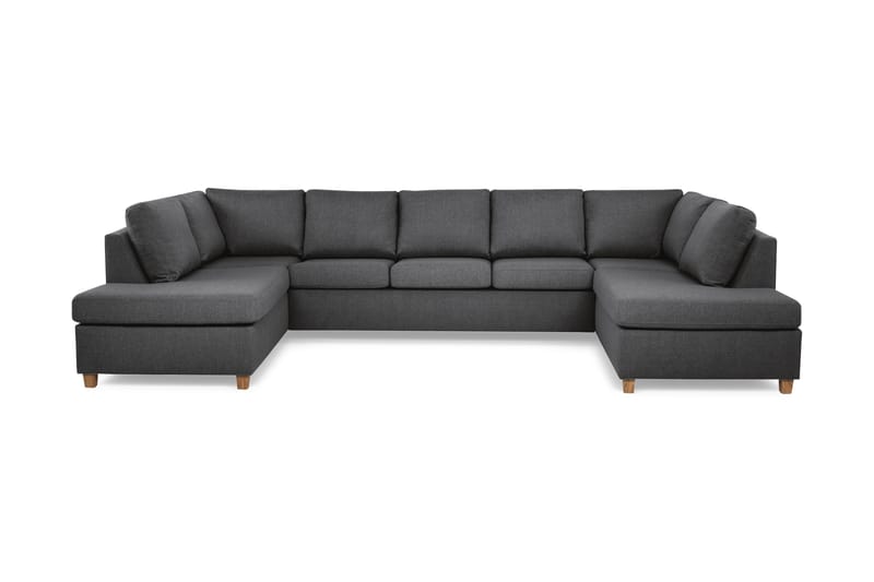 Crazy 5-seters U-formet Sofa med Dobbel Sjeselong i Stoff - Mørk grå - Møbler - Sofaer - U-sofa