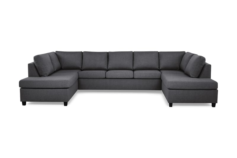 Crazy 5-seters U-formet Sofa med Dobbel Sjeselong i Stoff - Mørk grå - Møbler - Sofaer - U-sofa