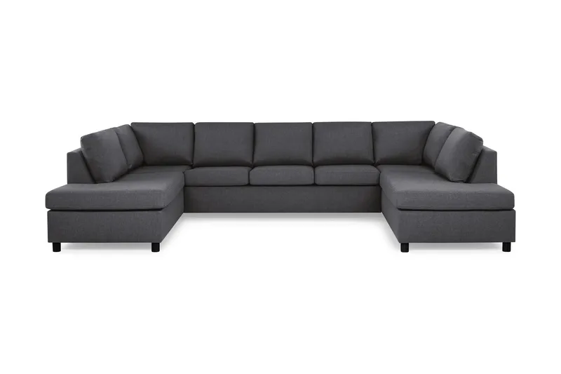 Crazy 5-seters U-formet Sofa med Dobbel Sjeselong i Stoff - Mørk grå - Møbler - Sofaer - U-sofa