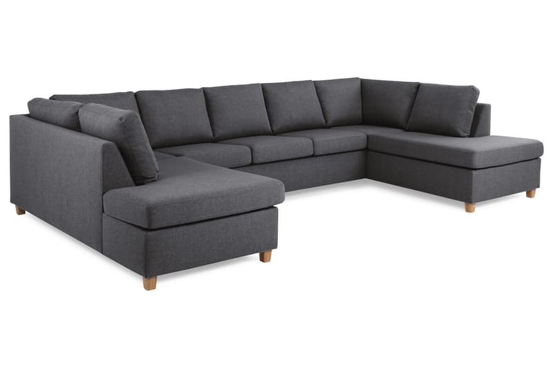 Crazy 5-seters U-formet Sofa med Dobbel Sjeselong i Stoff - Mørk grå - Møbler - Sofaer - U-sofa