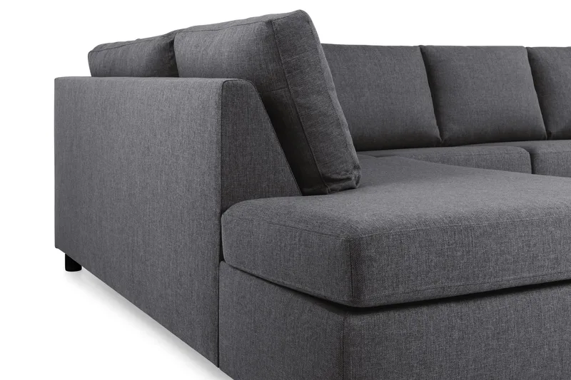 Crazy 5-seters U-formet Sofa med Dobbel Sjeselong i Stoff - Mørk grå - Møbler - Sofaer - U-sofa