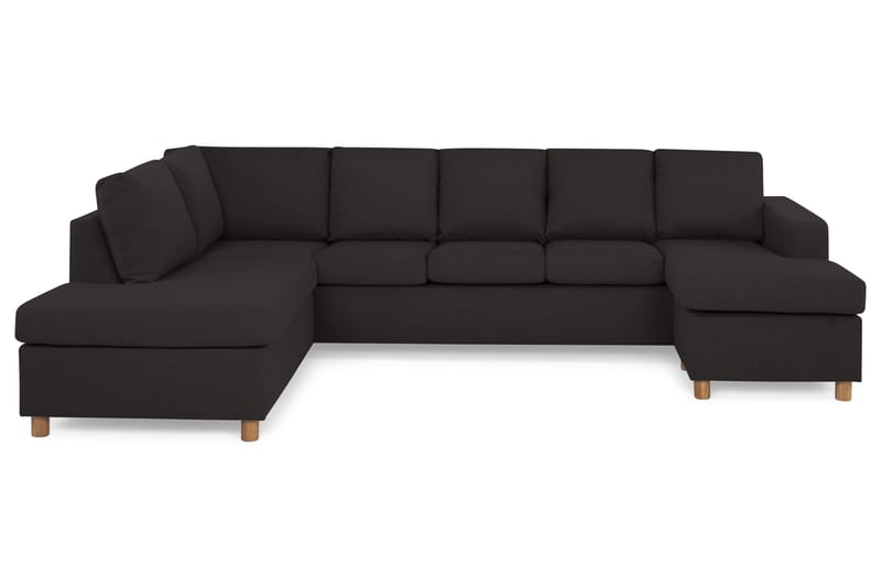 Crazy 5-seters Venstrevendt U-formet Sofa med Divan og Sjeselong i Stoff - Antrasitt - Møbler - Sofaer - U-sofa