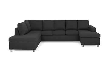 Crazy 5-seters Venstrevendt U-formet Sofa med Divan og Sjeselong i Stoff