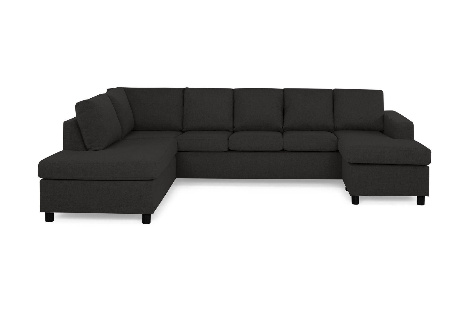 Crazy 5-seters Venstrevendt U-formet Sofa med Divan og Sjeselong i Stoff - Antrasitt - Møbler - Sofaer - U-sofa