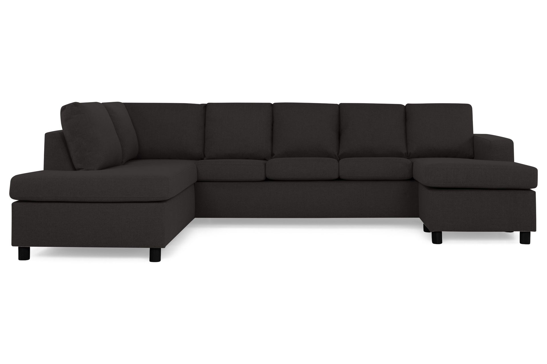 Crazy 5-seters Venstrevendt U-formet Sofa med Divan og Sjeselong i Stoff - Antrasitt - Møbler - Sofaer - U-sofa