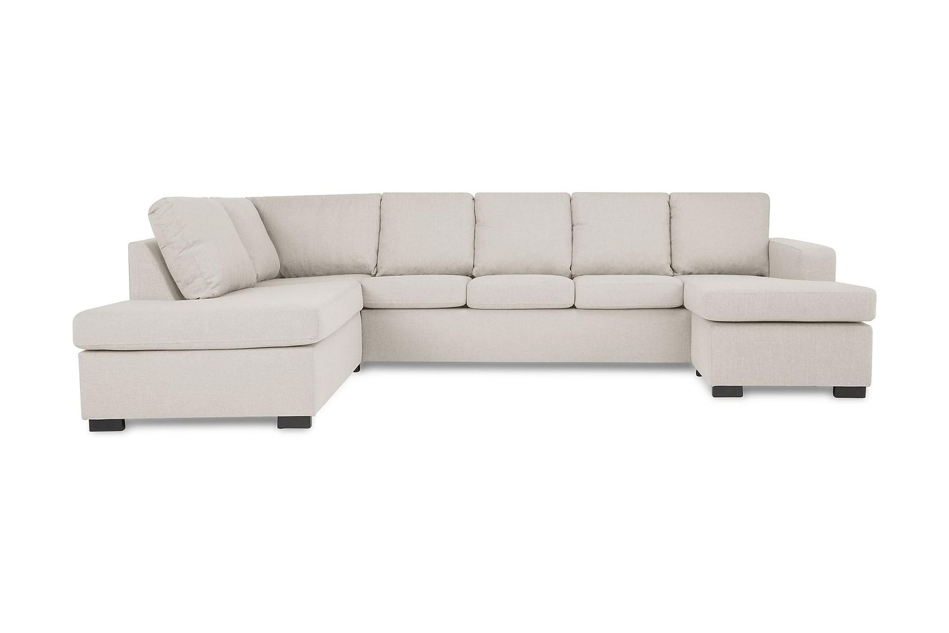 Crazy 5-seters Venstrevendt U-formet Sofa med Divan og Sjeselong i Stoff - Beige - Møbler - Sofaer - U-sofa