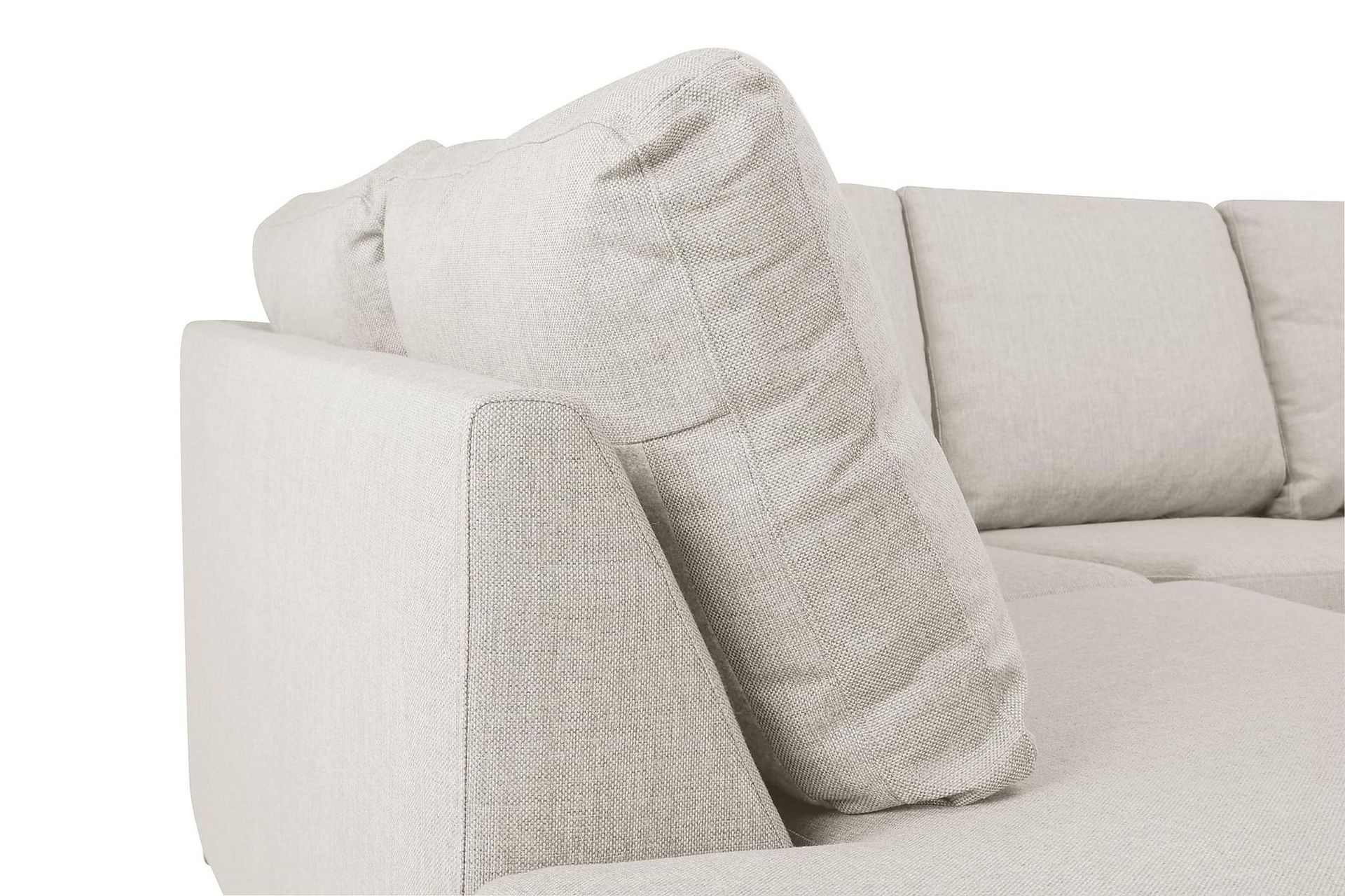Crazy 5-seters Venstrevendt U-formet Sofa med Divan og Sjeselong i Stoff - Beige - Møbler - Sofaer - U-sofa