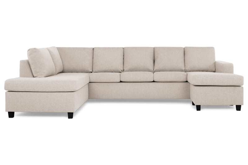 Crazy 5-seters Venstrevendt U-formet Sofa med Divan og Sjeselong i Stoff - Beige - Møbler - Sofaer - Skinnsofaer
