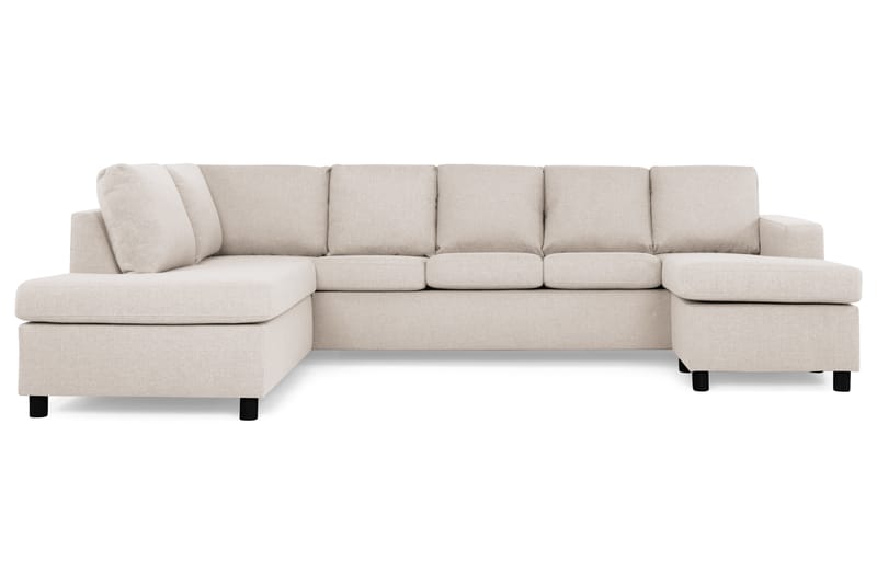 Crazy 5-seters Venstrevendt U-formet Sofa med Divan og Sjeselong i Stoff - Beige - Møbler - Sofaer - U-sofa
