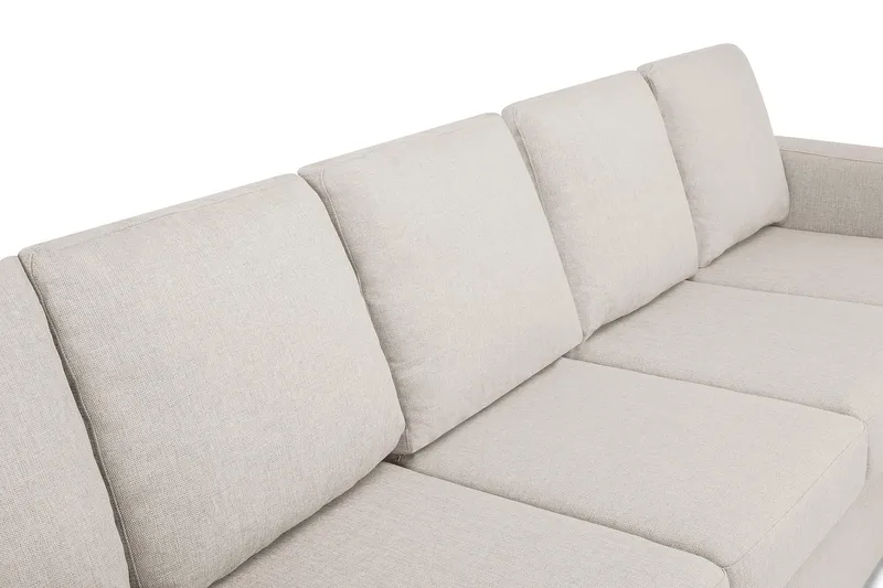 Crazy 5-seters Venstrevendt U-formet Sofa med Divan og Sjeselong i Stoff - Beige - Møbler - Sofaer - U-sofa