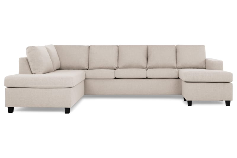 Crazy 5-seters Venstrevendt U-formet Sofa med Divan og Sjeselong i Stoff - Beige - Møbler - Sofaer - U-sofa